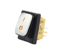 Interrupteur à bascule étanche IP67, 4 broches DPST, 30 A/250 V, robuste, avec LED, for applications automobiles, bateaux et marines (12 V/220 V, 30 x 22 mm).(Stainless Yellow,6 V)