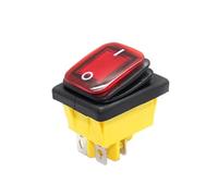 Interrupteur à bascule étanche IP67, 4 broches DPST, 30 A/250 V, robuste, avec LED, for applications automobiles, bateaux et marines (12 V/220 V, 30 x 22 mm).(Red,6 V)
