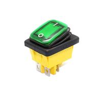 Interrupteur à bascule étanche IP67, 4 broches DPST, 30 A/250 V, robuste, avec LED, for applications automobiles, bateaux et marines (12 V/220 V, 30 x 22 mm).(Green,6 V)
