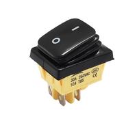Interrupteur à bascule étanche IP67, 4 broches DPST, 30 A/250 V, robuste, avec LED, for applications automobiles, bateaux et marines (12 V/220 V, 30 x 22 mm).(Black No LED,5V)