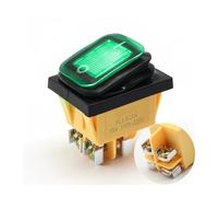 Interrupteur à bascule étanche IP67 à 4 broches DPST 30 A/250 V, robuste, for bateau, voiture, marine, avec LED, 12 V, 220 V, 30 x 22 mm(Screw foot Green,24 V)