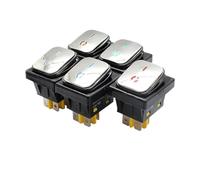 Interrupteur à bascule étanche IP67 à 4 broches T85 30 A 250 V avec LED, 12 V, 24 V, 110 V, 220 V, 380 V, en acier inoxydable, 5 pièces(Yellow,12V)