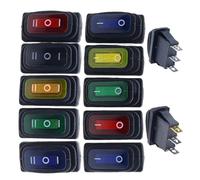 Interrupteur à bascule étanche KCD3, marche/arrêt/marche/arrêt, 3 broches, 2/3 positions, équipement électrique avec alimentation d'éclairage, 15 A 250 VCA/20 A 125 VA(ON-OFF RED NO LED,12V)