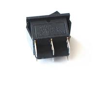 Interrupteur à bascule for bateau, 2 pièces, 3 positions, 6 broches, bouton de verrouillage avec lampe, KCD4 16A 250VAC/ 20A 125VAC, marche-arrêt(Black)