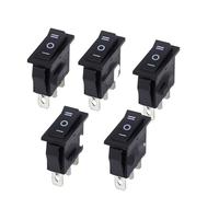 Interrupteur à bascule for bateau, 5 pièces, AC 15 A 250 V / 20 A 125 V, 3 broches SPDT KCD3 ON-OFF-ON, 3 positions, noir