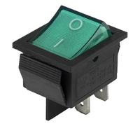 Interrupteur à bascule for bateau, 50 pièces/lot, perforé, 26 x 22 mm, 4 broches, marche/arrêt, avec lumière 220 V, KCD7-201N(Green)