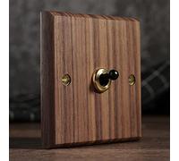 Interrupteur à bascule, Interrupteur à bascule de luxe for éclairage dissimulé, interrupteur mural simple en bois massif for la maison, 86 interrupteurs muraux faits main(1 Gang)