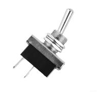 Interrupteur à bascule, interrupteur à bascule en métal robuste 12 V ON OFF pour SPST 25 A pour contrôle électrique de lumière de tableau de bord, noir argenté (1 pièce)