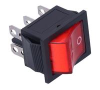 Interrupteur à bascule, Interrupteur à bascule, Interrupteur marche/arrêt, Interrupteur à bascule rouge avec lumière, Interrupteur à bascule 6 broches à 2 niveaux, Bloc d'alimentation