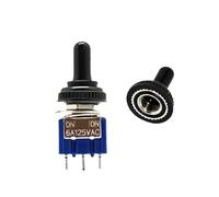 Interrupteur à bascule Interrupteur à bascule miniature 6 A 125 V CA 6 mm marche/arrêt SPDT DPDT marche/arrêt 3PDT avec capuchon étanche(MTS-103 Red,Without Cap)