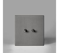 Interrupteur à bascule, Interrupteur à levier 110-250 V 1 à 4 boutons 2 voies intermédiaire en cuivre massif 86 type mural Les murs(2 Gang)