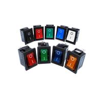Interrupteur à bascule KCD1, 2 positions, 2 broches, 3 broches, 4 broches, avec voyant lumineux, 10 A, 250 V, couleurs : rouge, bleu, vert, jaune, noir, blanc(Red With Light,4 Pins)