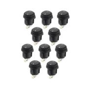 Interrupteur à bascule KCD105, bouton étanche avec lumière 12V 220V, 20MM, rond en forme de bateau, 3 broches, pointe argentée/71, 10 pièces(2D3P-Red,No Light)