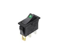Interrupteur à bascule KCD3 à œil de chat vert, 10 pièces, équipement électrique avec interrupteur d'alimentation lumineux, 2 positions, 3 broches