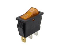 Interrupteur à bascule KCD3 avec LED ON OFF 16A 250V 220V 3 broches 20A petit capuchon de protection for fusée électrique 2 positions 220 électronique(Yellow Light Switch,1pc)