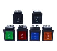 Interrupteur à bascule KCD4, 5 pièces, marche/arrêt, 3 positions, 6 broches, avec voyant lumineux, 16 A, 250 V CA/20 A, 125 V CA(Blue,1PCS)