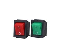 Interrupteur à bascule KCD4 6 broches 16 A 250 V CA/20 A 125 V CA, bouton-poussoir, équipement électrique avec voyant vert rouge ON/OFF, 10 pièces(Green)
