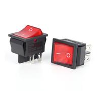 Interrupteur à bascule KCD4 robuste AC 20A/125V 16A/250V on off DPST 4 broches avec bascule éclairée rouge 220V pour appareils électriques, 2 pièces Rouge