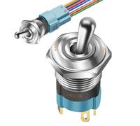 Interrupteur à bascule LED 12 V - 20 mm, étanche, marche/arrêt, , interrupteur de contrôle éclairé, boîtier solide pour automobile, marine, camping-car, SUV, panneau de contrôle électrique pour