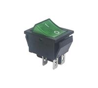 Interrupteur à bascule LED 31 x 25 mm, 4 broches, 16 A/250 V, rouge/vert, encliquetable, position ON/OFF, pieds en cuivre(Green,2 piece)