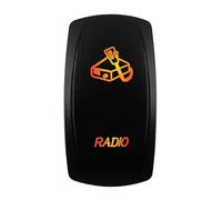 Interrupteur à bascule LED orange 12 V-24 V, étanche, 20 A, lumière ambre, pour voiture, bateau, VTT, camping-car, machine automatique(RADIO)