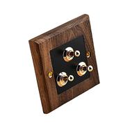 Interrupteur à bascule levier, interrupteur en laiton, panneau d'interrupteur bois massif, chinois antique de type 86 rétro(3gang)