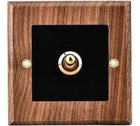 Interrupteur à bascule levier, interrupteur en laiton, panneau d'interrupteur bois massif, chinois antique de type 86 rétro(1gang)