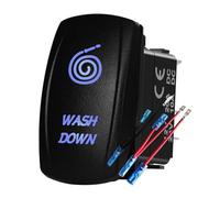 Interrupteur à bascule lumineux bleu 12 V/24 V, éclairage stroboscopique haute/basse, idéal pour voitures, camions, camping-cars, bateaux et bateaux.(WASH DOWN)