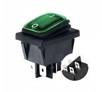 Interrupteur à bascule lumineux IP67 20 A 250 V AC DPST, bouton de réinitialisation rectangulaire 30 x 22 mm pour panneaux électriques industriels (vert)