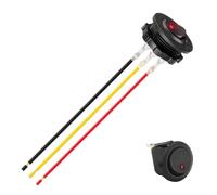 Interrupteur à bascule lumineux - Petit interrupteur à bascule - 3 broches - 12 V - Support de fixation d'écrou avec câbles pré-câblés - Glissière d'éclairage LED rouge pour camion automobile
