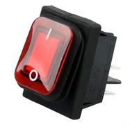 Interrupteur à bascule lumineux rectangulaire rouge 20 A 250 VAC DPST IP67 étanche 30 x 22 mm Montage sur panneau pour commande électrique industrielle