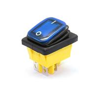 Interrupteur à bascule marche/arrêt 30 A/250 V, robuste, 4 broches, étanche IP67, T85, for voiture, bateau, marine, avec LED, 12 V, 220 V, 30 x 22, 5 pièces(Blue,110V)