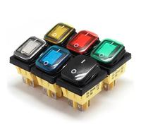 Interrupteur à bascule marche/arrêt 30 A/250 V, robuste, 4 broches, étanche IP67, T85, for voiture, bateau, marine, avec LED, 12 V, 220 V, 30 x 22, 5 pièces(Screw foot Blue,24V)