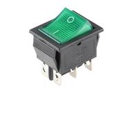 Interrupteur à bascule marche/arrêt avec LED 4 broches 16 A 250 V 220 V 6 broches 4 broches for lampe à 2 positions 10 A(Green 6PIN,5PCS)