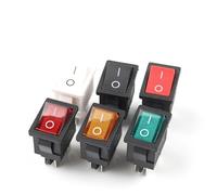 Interrupteur à bascule marche/arrêt for tableau de bord, 4 broches, 6 A/250 V AC, 10 A/125 V, 21 x 15 mm, for bateau, voiture, avec interrupteur d'éclairage, 20 pièces(Red Black)