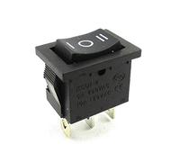 Interrupteur à bascule marche/arrêt, interrupteur 3 broches, interrupteur 6 A 250 ~ Ouverture d'encastrement env. 19,5 x 12,5 mm Noir, noir