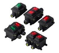 Interrupteur à bascule marin étanche 16 A 30 A avec boîtier de jonction LED extérieur, cordon d'alimentation en ligne, IP68, 12 V, 24 V, 220 V, KCD4(DVP211LC-SL,30A)