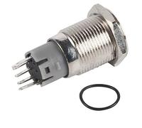 Interrupteur à Bascule Métallique 16mm 12V avec LED, Bouton Poussoir Verrouillable - Durable, Facile à Installer, Usage Industriel et Domestique