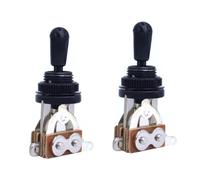 Interrupteur à bascule métrique 3 voies pour guitare - Sélecteur de micro usiné avec précision (2 PCS-Noir)