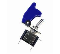 Interrupteur à bascule miniature marche/arrêt 12 V 20 A et couvercle rouge for feux antibrouillard de voiture de course professionnelle, plafonnier, 10 pièces(Blue)