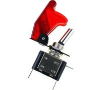 Interrupteur à bascule miniature marche/arrêt 12 V 20 A et couvercle rouge for feux antibrouillard de voiture de course professionnelle, plafonnier, 10 pièces(Transparent Red)