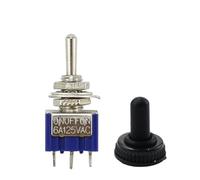 Interrupteur à bascule miniature unipolaire bidirectionnel SPDT ON-OFF-ON ON-ON 120 V CA 6 A 1/4 po montage MTS-102 103 202 5/10 pièces(103 With Cap,5pcs)
