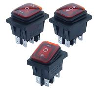 Interrupteur à bascule momentané, 6 broches plates, interrupteurs de réinitialisation, Double face, retour à ressort après libération, 12-24V 220V, 1 pièce(Fixed locking)