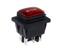 Interrupteur à bascule momentané, 6 broches plates, interrupteurs de réinitialisation, ressort double face, retour au milieu après libération, lumière rouge 12-24v 220v(Fixed lock1ng,220-250V)