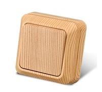 Interrupteur à bascule monté en surface, grain de bois 1 compartiments, 1 voie, interrupteur mécanique mural 86 mm, interrupteur standard 10 Amp,250 V