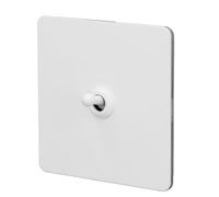 Interrupteur à Bascule Mural, Panneau en Acier Inoxydable Blanc, AC250V, Bascule Simple, Double Commande, pour Décoration Intérieure avec Laiton Antique, PC Ignifuge, 86x86 Mm