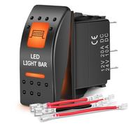 Interrupteur à bascule pour barre lumineuse LED UTV Unifizz On Off 5 broches SPST Interrupteurs de barre lumineuse LED avec rétroéclairage orange 12 V 24 V Interrupteurs à bascule