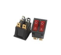 Interrupteur à bascule pour bateau, alimentation é Interrupteur à bascule, bouton d'alimentation, 1,2 m, lumière rouge, lumière verte, 31 x 25 mm, 16 A, 250 V(Silver)