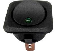 Interrupteur à bascule pour l'automobile TRU COMPONENTS TC-R13-203L-SQ GREEN 1587625 12 V/DC 25 A 1 x Off/On à accrochage