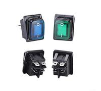 Interrupteur à bascule rectangulaire 20 A DPST avec étanchéité IP67 et bouton lumineux (bleu)